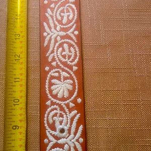 Orange embroidered belt